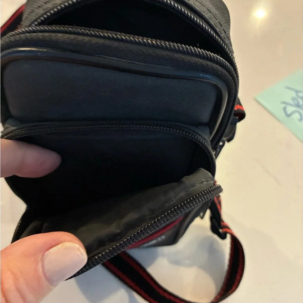 Black and Red Camera Belt Bag